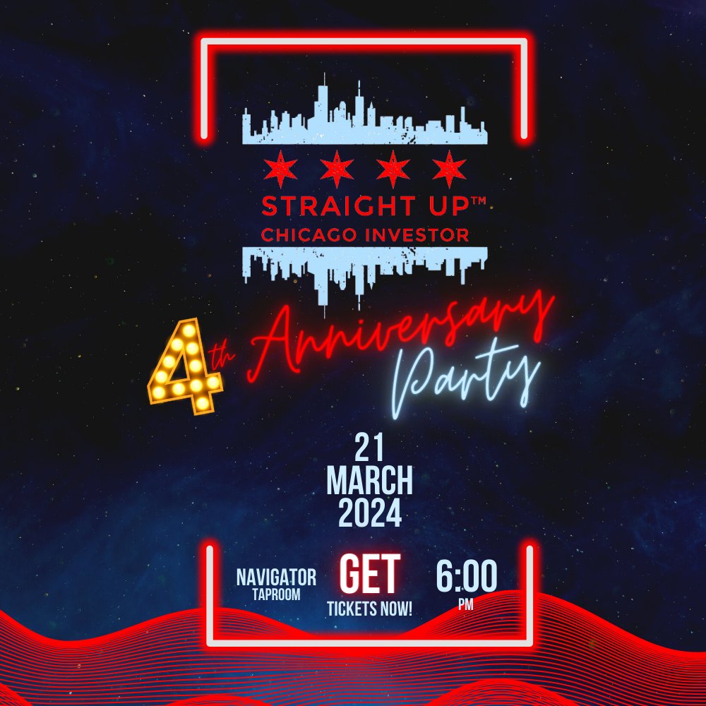 10 TICKETS LEFT!!!

Get in quick! Tickets for the Straight Up Chicago Investor Podcast 4th Anniversary Celebration are selling fast! Don't miss your chance to join us!
👉bit.ly/SUCI4th

#chicagoevents #chicagorealestate #chicagopropertymanagement