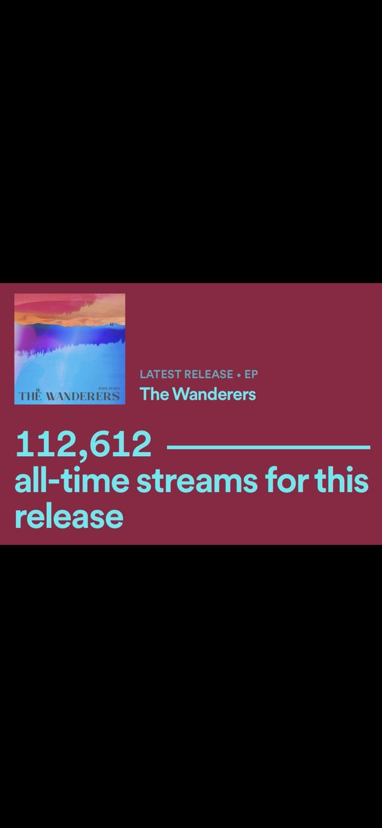 112,000+ streams and climbing at its fastest pace, 3 weeks after the fact. Lost for words. WE did this!!!!! Thank you to everyone who’s showed love to this, it’s meant the world and then some.

((((((And, more music next week))))))))