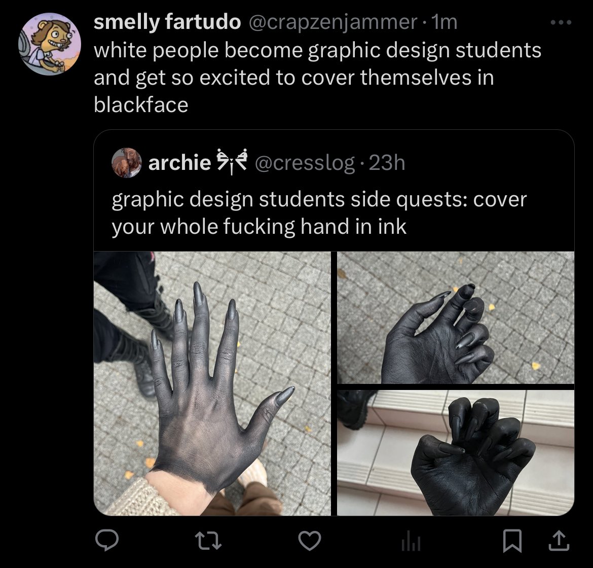 cresslog's tweet image. does my hand look like a face to you