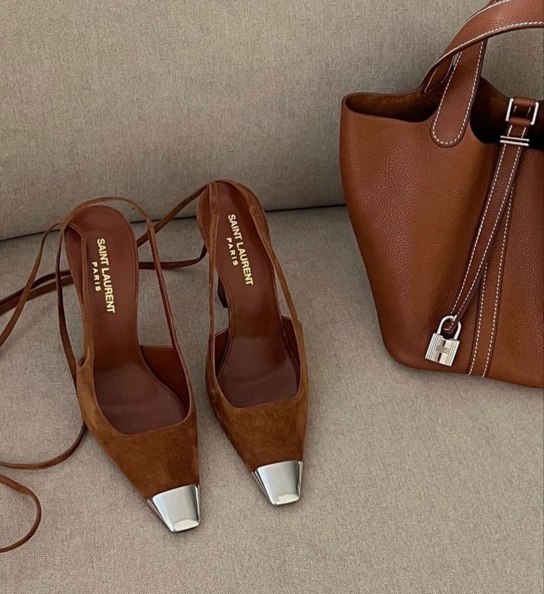 SelectOutfit's tweet photo. brown saint laurent https://t.co/PqV3KqcvN6
