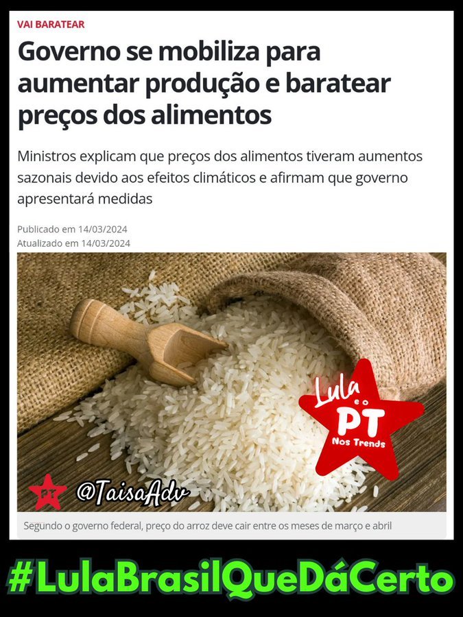 MaluNogueiraPT's tweet photo. @Marcelusbraga7 @InesNasciment12 @parasamuel @LulaOficial @ptbrasil @gleisi @PTnaCamara @radioptbrasil @LulaPTnosTrends @Alice_inland13 @AmandaGuerra_PT @CrisMelloSil @SilviaPT13 @neylopesmachado @CiceroProfessor @PinheiroJimena Noite querida @AnnaS_Gdottir ! Semaninha feliz pra todos nós!
#PrefakeSPBasta
#LulaBrasilQueDaCerto ☑️ _Lula pensa em tudo. Não dá ponto sem nó!👇 https://t.co/4e3S3kjGvW