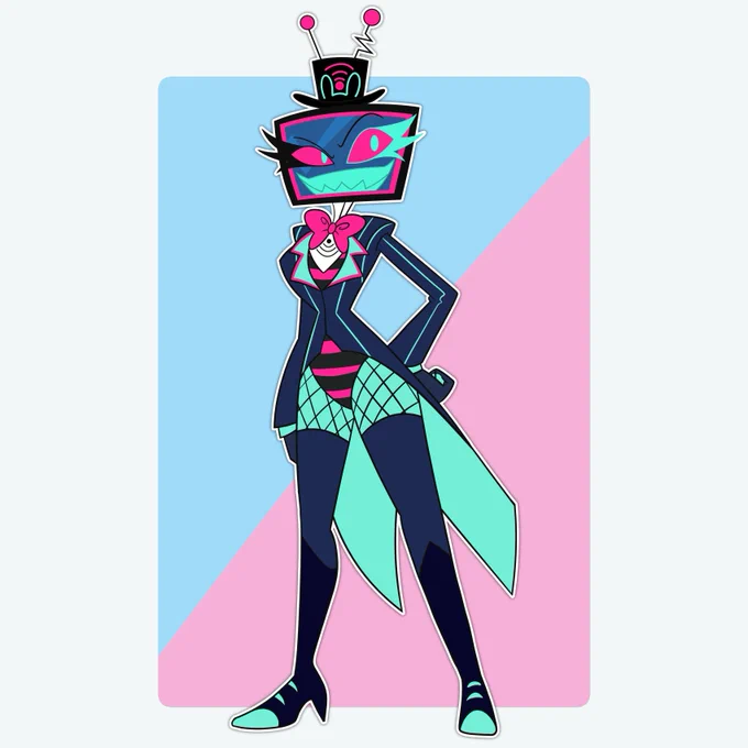 Congrats to Vox for winning! So of course, here is my rendition of female  should be her name?-#HazbinHotelVox #Lucifer #HazbinHotel #femboy #Alastor 