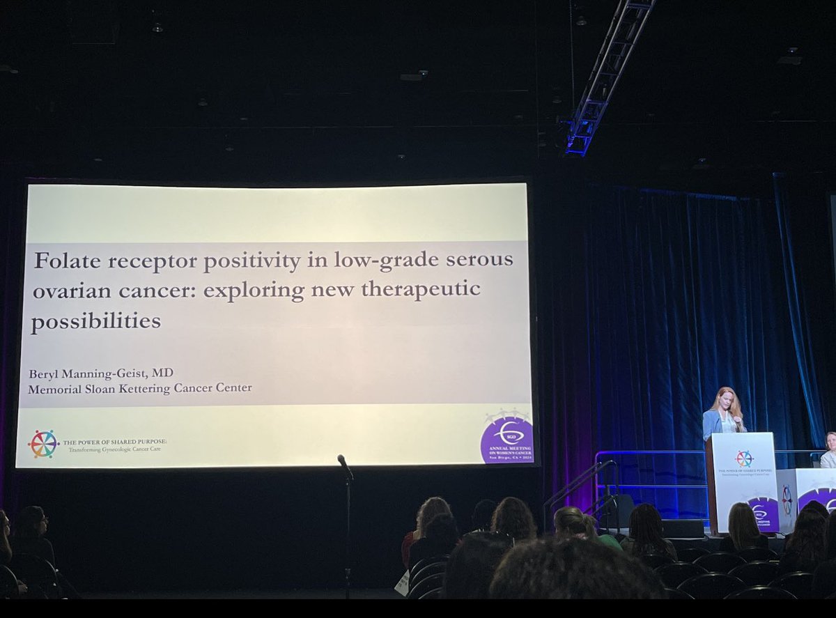 Excellent presentation on the #SGOmtg main stage by superstar @Doctor_Beryl discussing her important work evaluating folate receptor positivity in low-grade serous ovarian cancer @TeamOvary_MSK @TeamEndo_MSK