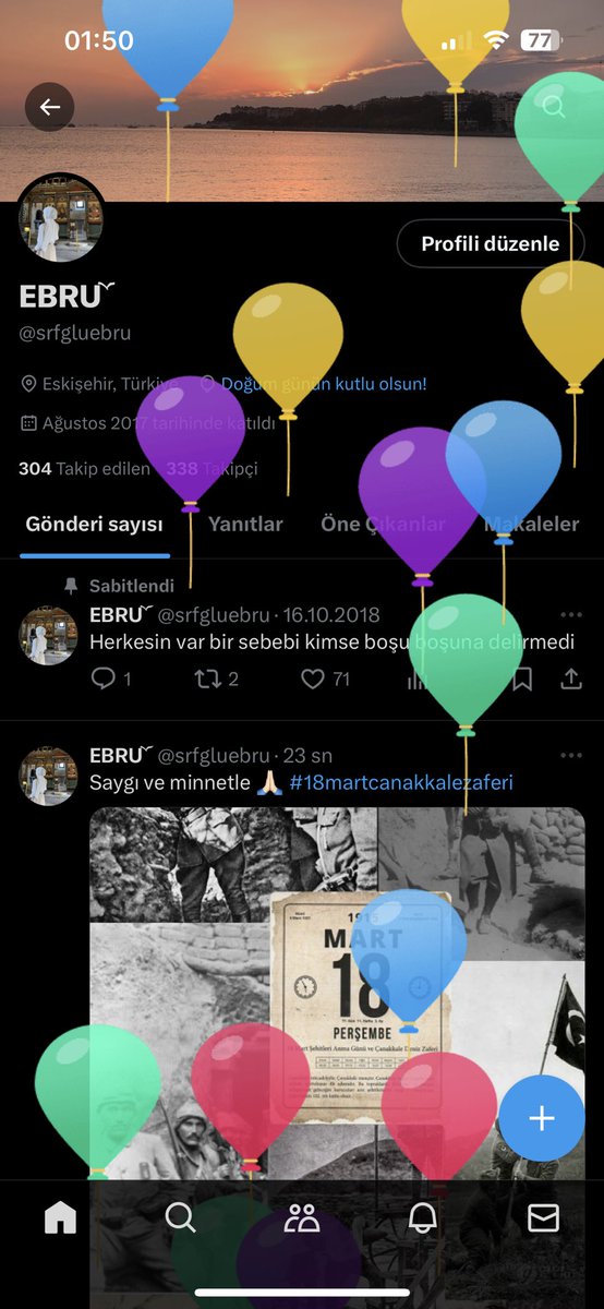 Ay noluyo noluyo 🤭 Twitter’da en sevdiğim özellik ya patlat balonları gitsin 🥳😂💞