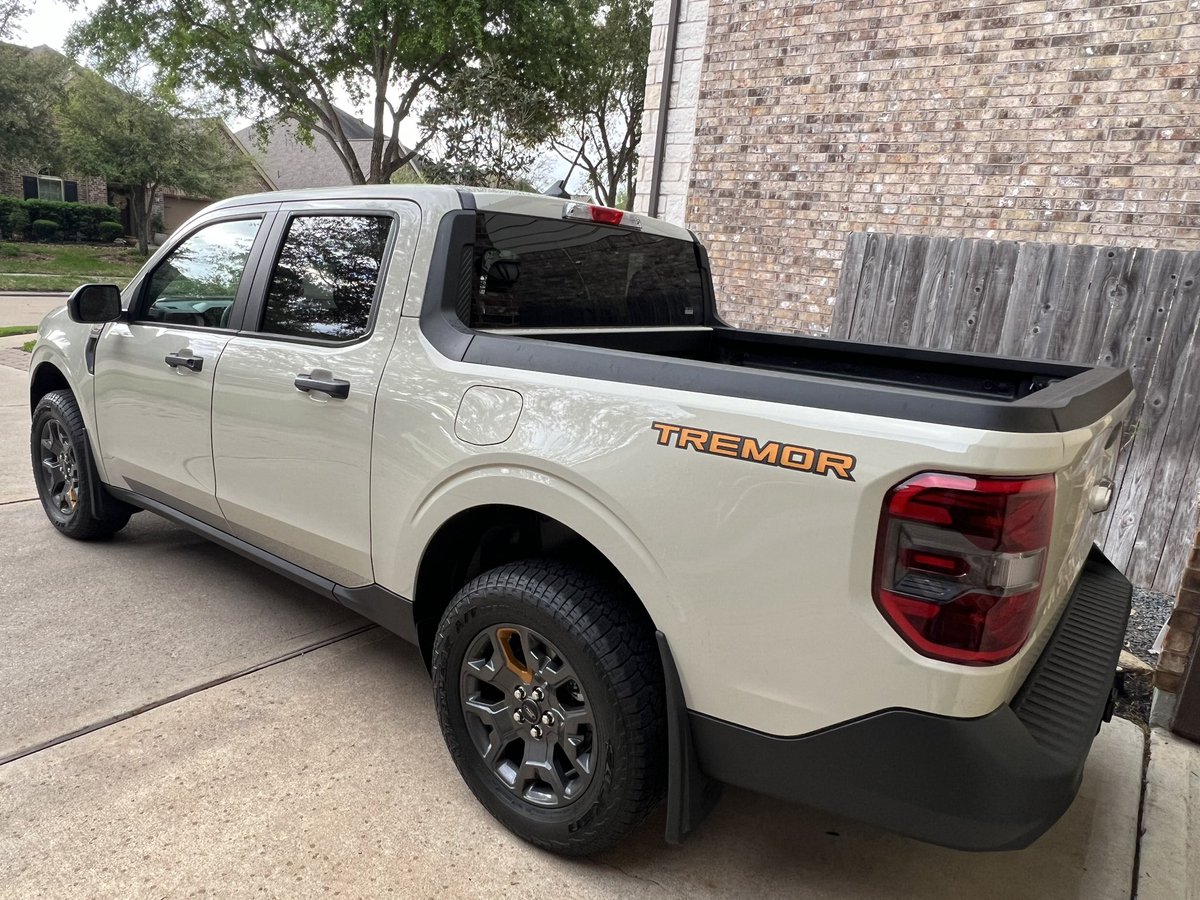 The Ford Maverick Tremor I’m driving this week is my favorite trim of Maverick. The Tremor has a 1” lift, front steel skid plate, 4x4 drive modes, Trail Control, a torque vectoring rear diff, and 30” Falken Wildpeak AT tires. Lots of Tremor specific visual bits as well.