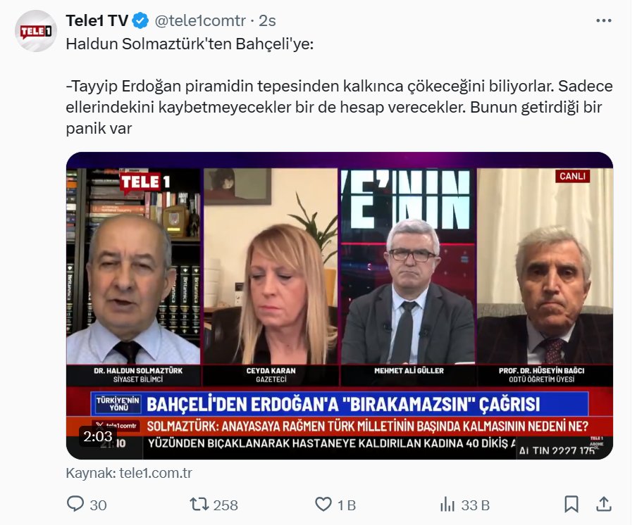 Tele 1'in Ekranı