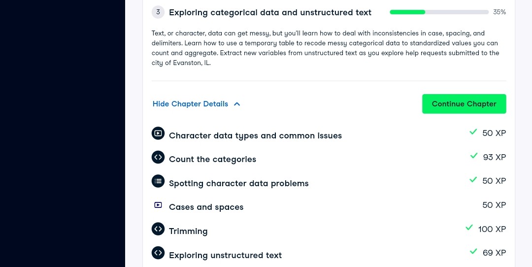 oyelekeibukun1's tweet image. #SQLJOURNEY
Today,
My 1%
1. Solved some SQL interview FAQs given by @iam_Uchenna.
2. Did some introduction and intermediate SQL exercises on DataCamp... I did well!
3. Learnt about Cases of characters and Spaces in string--- Trimming, Combining functions(TRIM+ lower, TRIM+upper)