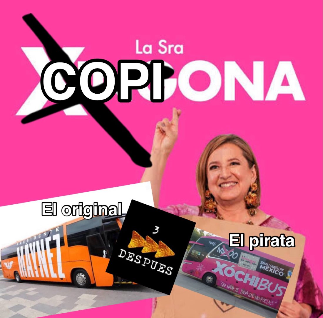 PanchoFrancoDgo's tweet photo. Propuestas copiadas, canciones copiadas, FosfoBus copiado.. “lo bueno que van muy bien” el miedo no anda en burro anda en el bus más X https://t.co/ESDsDNbJNw