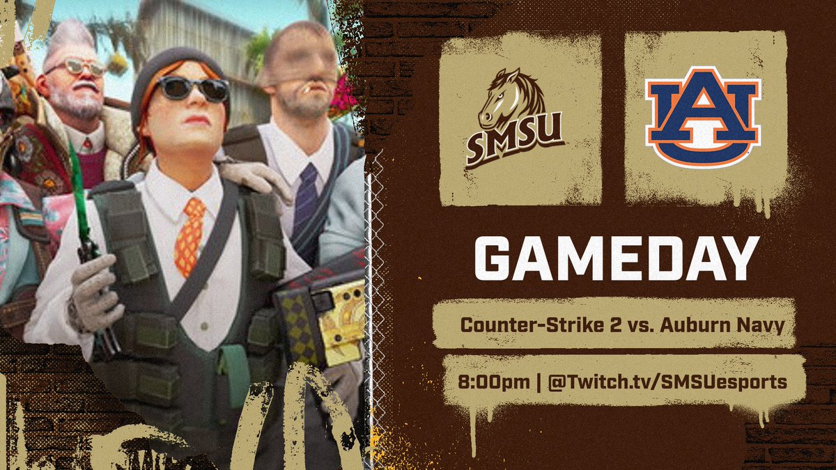 Come join us tonight for SMSU's Counter-Strike 2 Game at 8:00pm tonight! twitch.tv/smsuesports