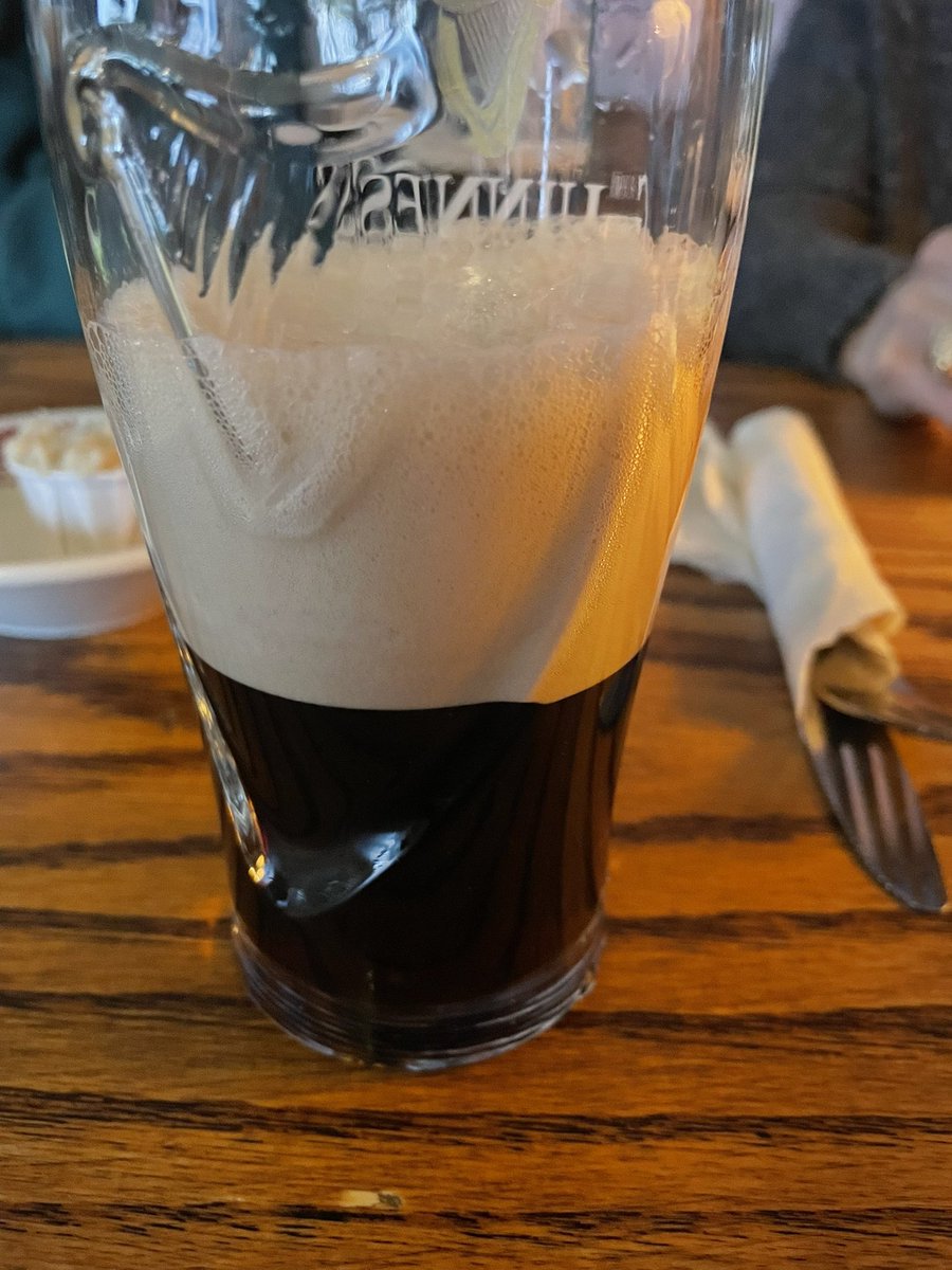 The bar we went to for dinner is now all out of Guinness! They gave me all that was left