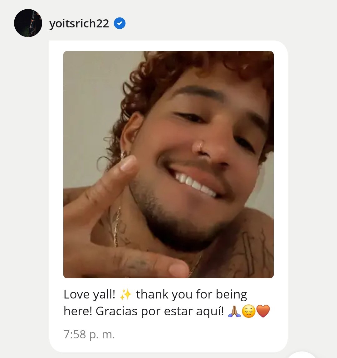 te amo con todo lo que soy, lo que quería durante años se me cumplió en un día, estoy llorando de felicidad porque yo sabía que este día iba a llegar y la verdad fue tan hermoso, tan mágico. me haces feliz rich 😭🤎