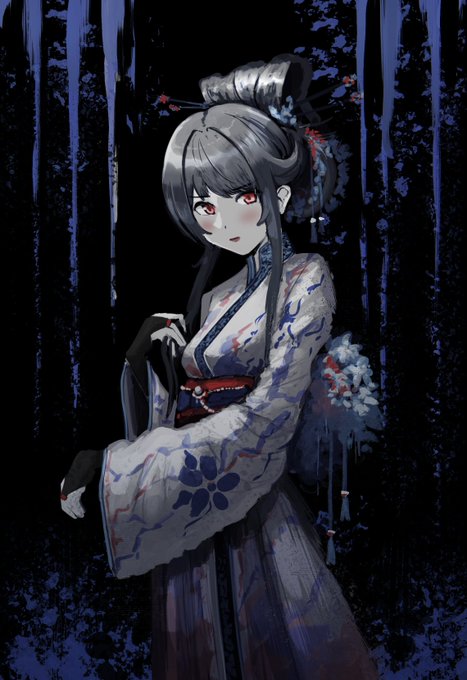 「grey kimono」 illustration images(Latest｜RT&Fav:50)