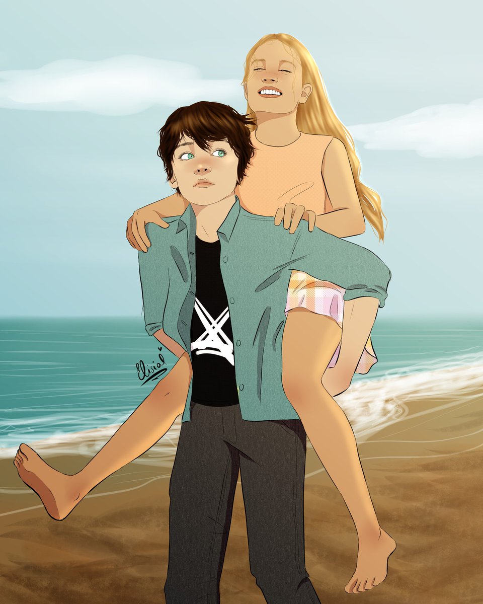 Baby Emma and Jules growing up together.

They would walk to the beach, and Emma would do one of her crazy things to show him how strong she already was, just to end up being carried back home by Jules after accidentally hurting herself. 
He fell a little deeper each time.