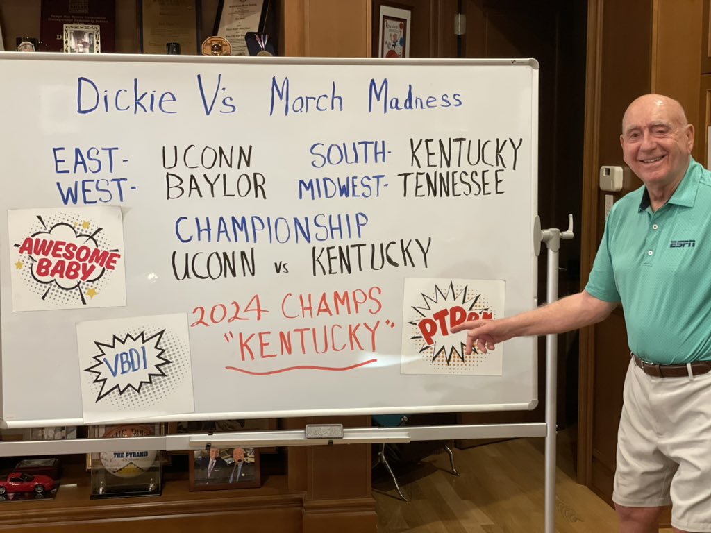 DickieV's tweet image. Here is my VBDI ‘s FINAL 4 &amp;amp; my NATIONAL CHAMP BABY !
KENTUCKY to WIN it ALL!  @ESPNPR