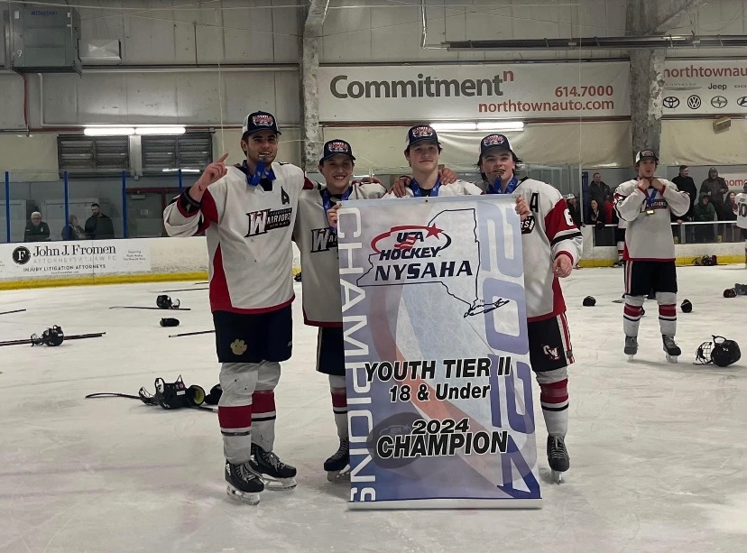BTSJHockey's tweet photo. Congrats to Cohen Springer, Matt Holst, Shane Smith, and Cam Przewozny on winning the 18u Tier II NYS championship with the Cheektowaga Warriors! https://t.co/RRmn6uqINJ