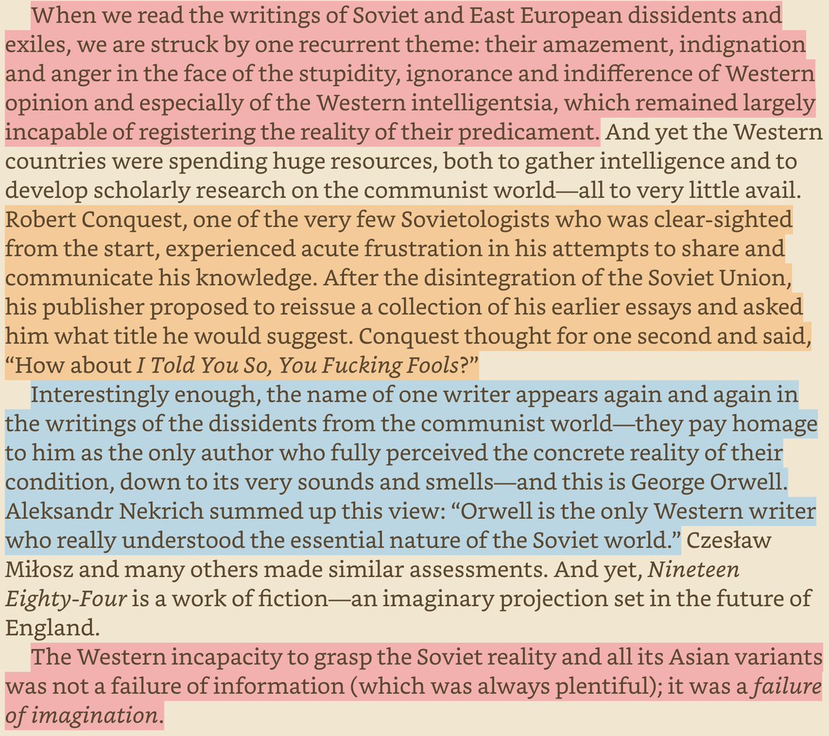 robkhenderson's tweet image. "When we read the writings of Soviet dissidents and exiles, we are struck by one recurrent theme: their amazement,indignation and anger in the face of the stupidity,ignorance and indifference of Western opinion and especially of the Western intelligentsia" a.co/d/gUvv5dL