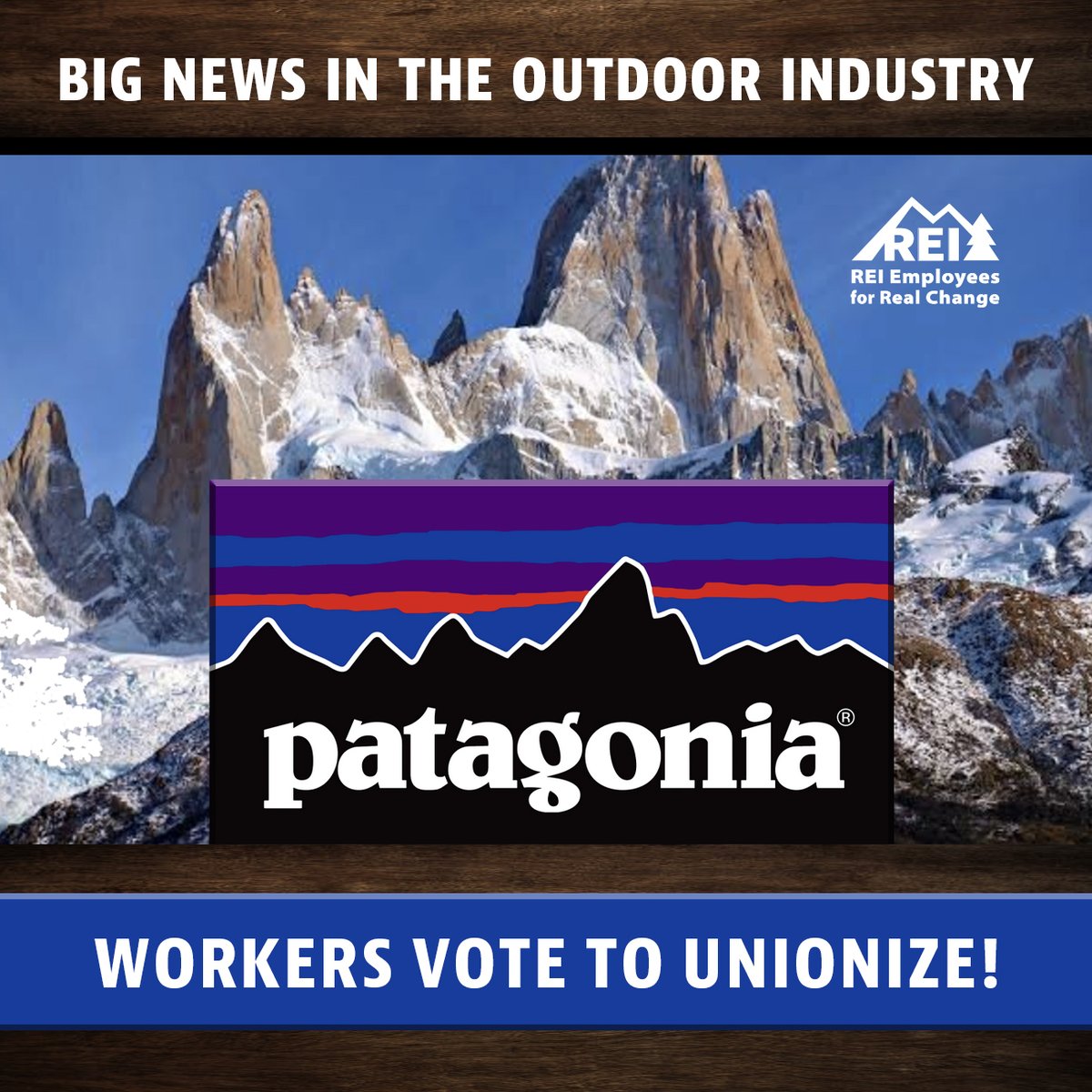 reigreenvests's tweet photo. Big news in the outdoor industry. Inspired by the union movement @REI  Patagonia workers in Reno, Nev. become the first to unionize in the US. @reiunion #reiunionstrong https://t.co/uv3JDiSuBW