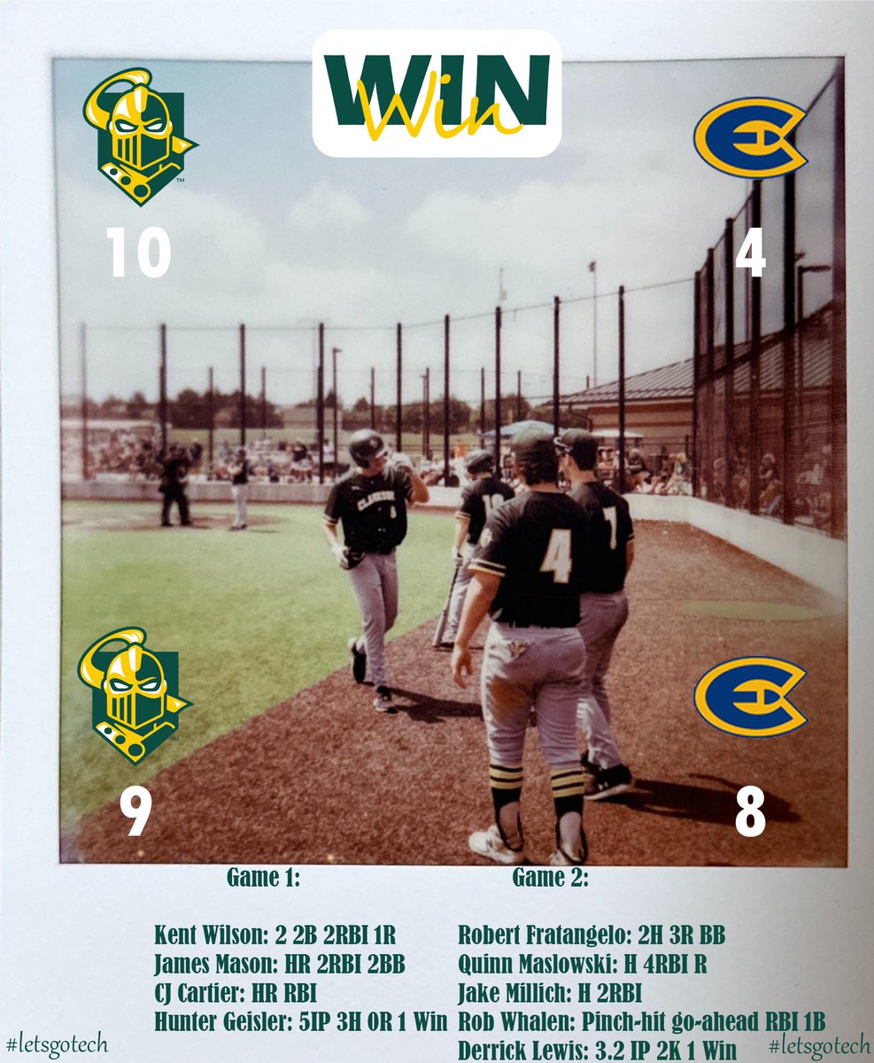 Plenty of great performances in todays doubleheader sweep. #letsgotech