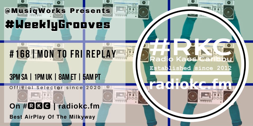 𝙈𝙊𝙉 3│18 to 𝙁𝙍𝙄 3│22

🕐1PM UK⚪8AM ET⚪5AM PT

#WeeklyGrooves #168 #REPLAY

by <a href="/MusiqWorks/">#MusicFanRadio</a>

⬇️Details⬇️
🌐 fb.com/RadioKC/posts/…

📻#🆁🅺🅲 featuring

<a href="/PabloFierrore/">Pablo Fierro</a> x <a href="/atmosblaq/">Atmos Blaq</a> │ AUGUSTE x <a href="/KreativeNativez/">Kreative Nativez</a> x <a href="/AntonioLyons/">#IHaveAConfession OUT NOW!</a> │ <a href="/afro_victimz/">Afro Victimz</a> 

.../...