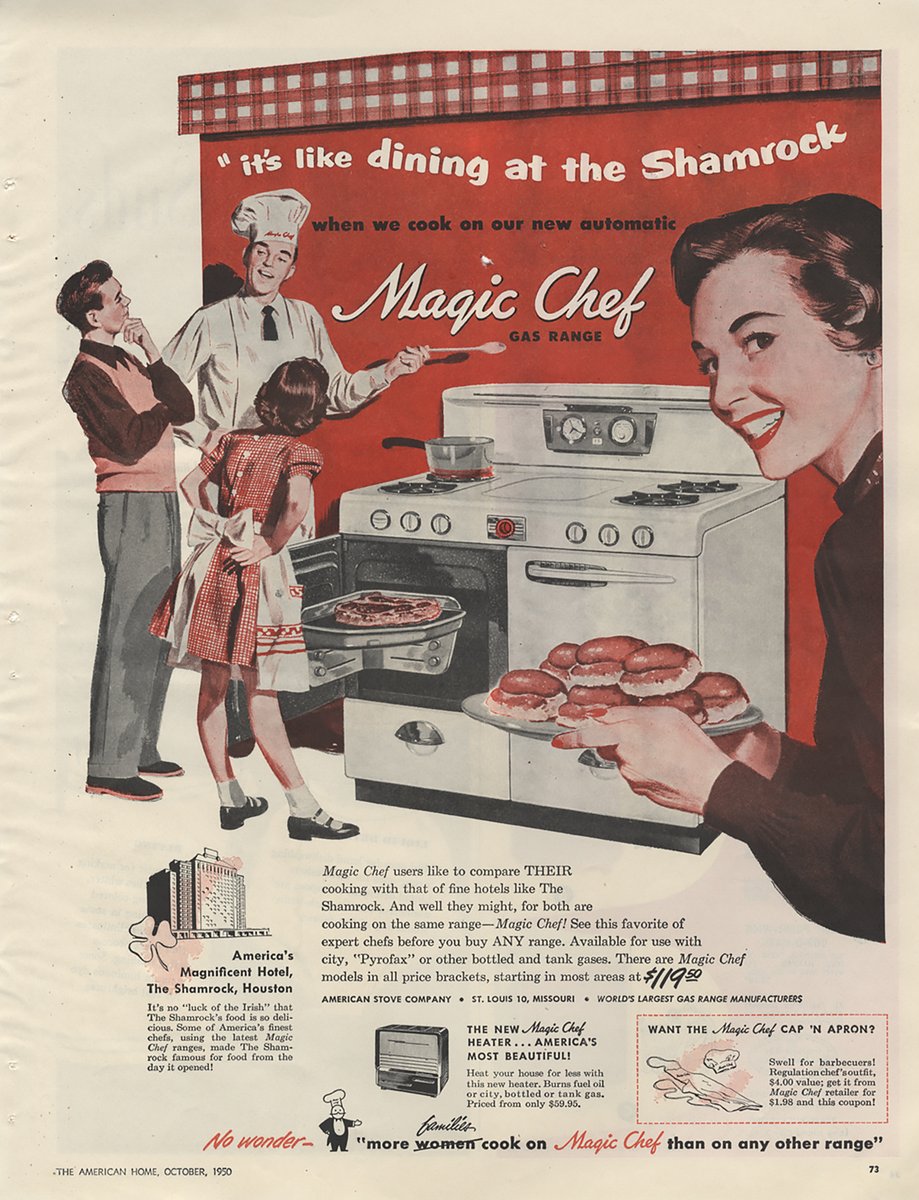 Magic Chef Gas Range. 

It's like dining at the Shamrock (sadly, the Houston hotel was demolished in 1987).

#StPaddysDay #StPatricksDay #IrishTwitter