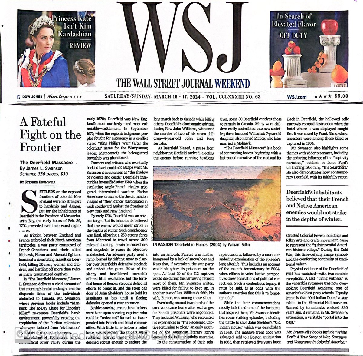 Thrilled to share this weekend's @WSJ review of my new book the Deerfield Massacre: A Surprise Attack, a Forced March, and the Fight for Survival in Early America. Order it today on Amazon! amazon.com/Deerfield-Mass…