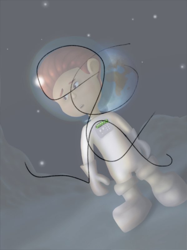 For this month’s prompt by ScribbleIntoArt I wanted to draw a person, not an animal. So, after looking one way then another I finally came up with this astronaut. 😊