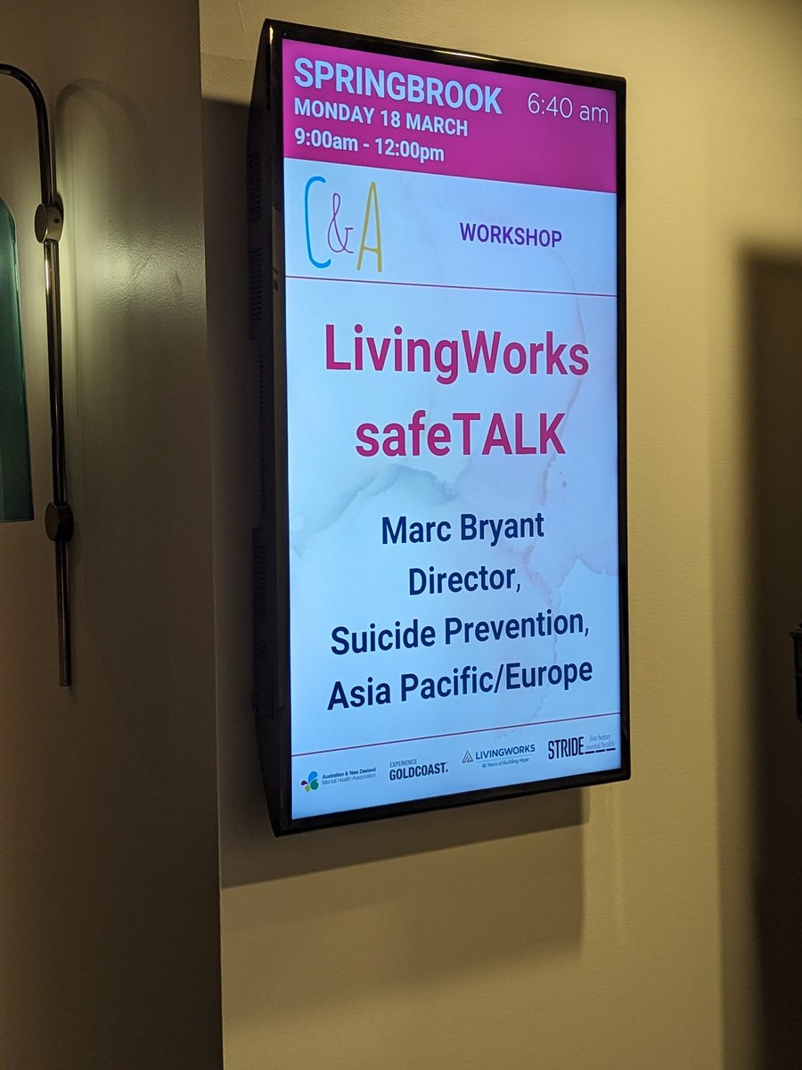 Our LivingWorks #safeTALK #SuicidePrevention workshop is FULL & underway already for #CAMH24 delegates! What a great start to the conference - and remember, take it easy on yourselves & those around you, reach out knowing help is always close by: Lifeline 13 11 14 13YARN 13 92 76