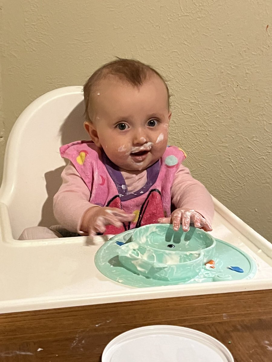FaThorNewman's tweet image. Yo! My daughter’s first real food.

Life is so weird, but parenting is bananas.

Parenting book is coming out soon. #nottrue