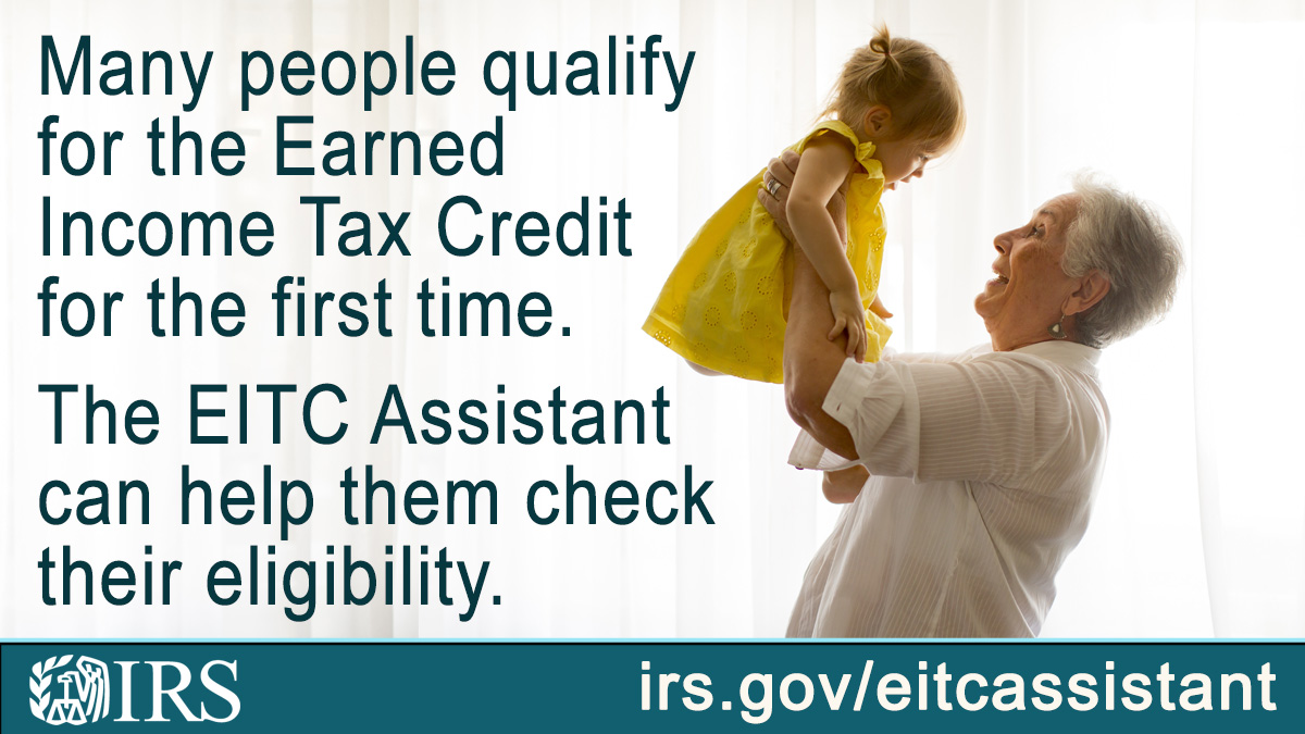 IRSnews's tweet photo. #EITC is a refundable credit – that means if you qualify and claim it, you could pay less in taxes or get a bigger #IRS refund. This #EITCday, check your eligibility at https://t.co/4WmGI3TonZ https://t.co/Rn0ryZ8sRY