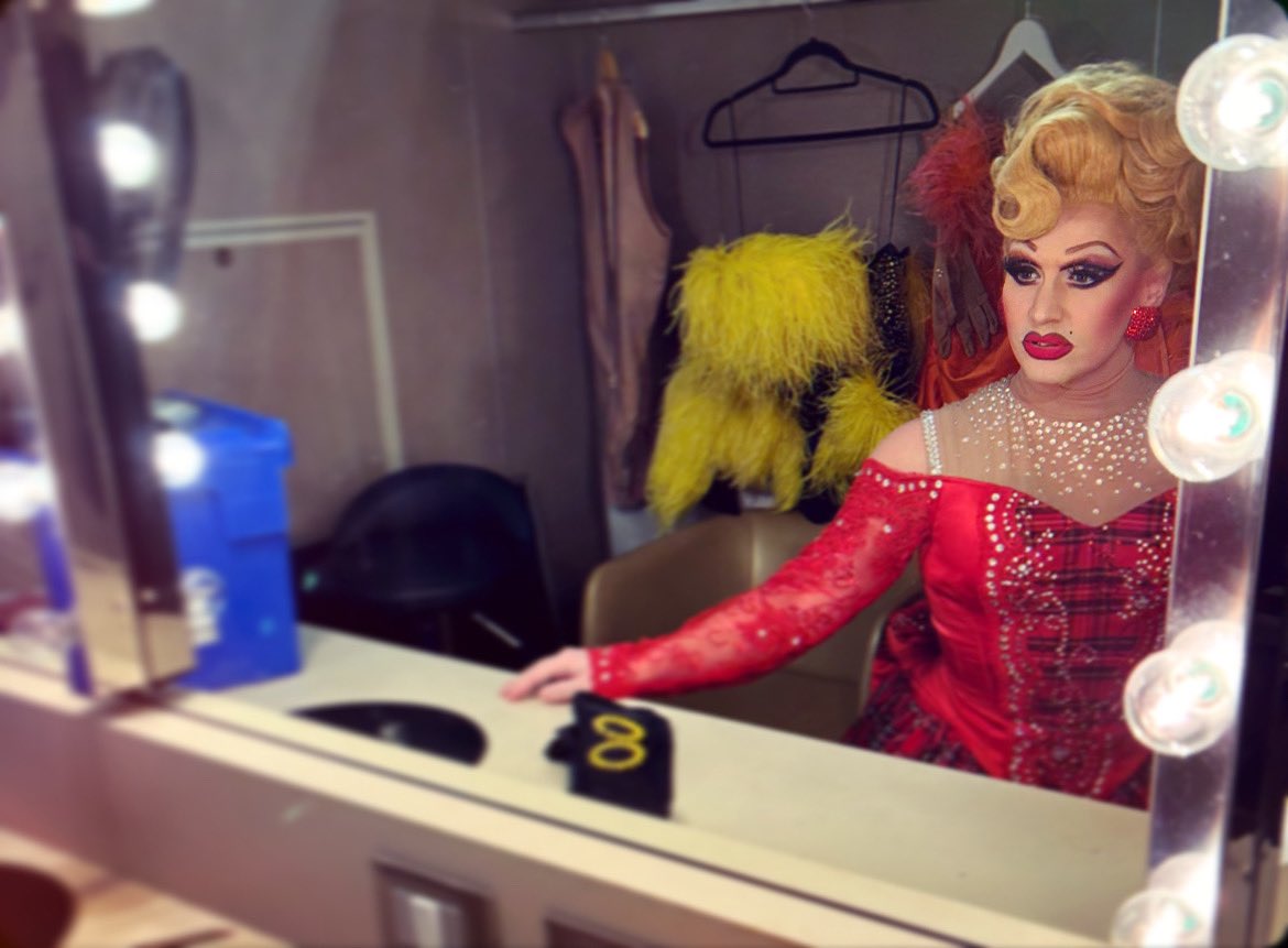 The calm before a show and the noise before a show are both as equally thrilling and terrifying as each other and I LOVE both feelings! Very grateful to be onstage as always #stage #drag #theatre #cabaret #dressingroom #guestentertainer