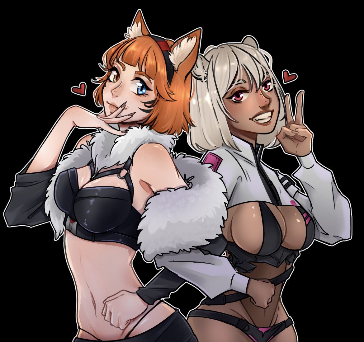 foxphira's tweet photo. Just two baddies 😈 @AiHachimitsu 

🎨: @/S47urnn https://t.co/iMUK5unVxs