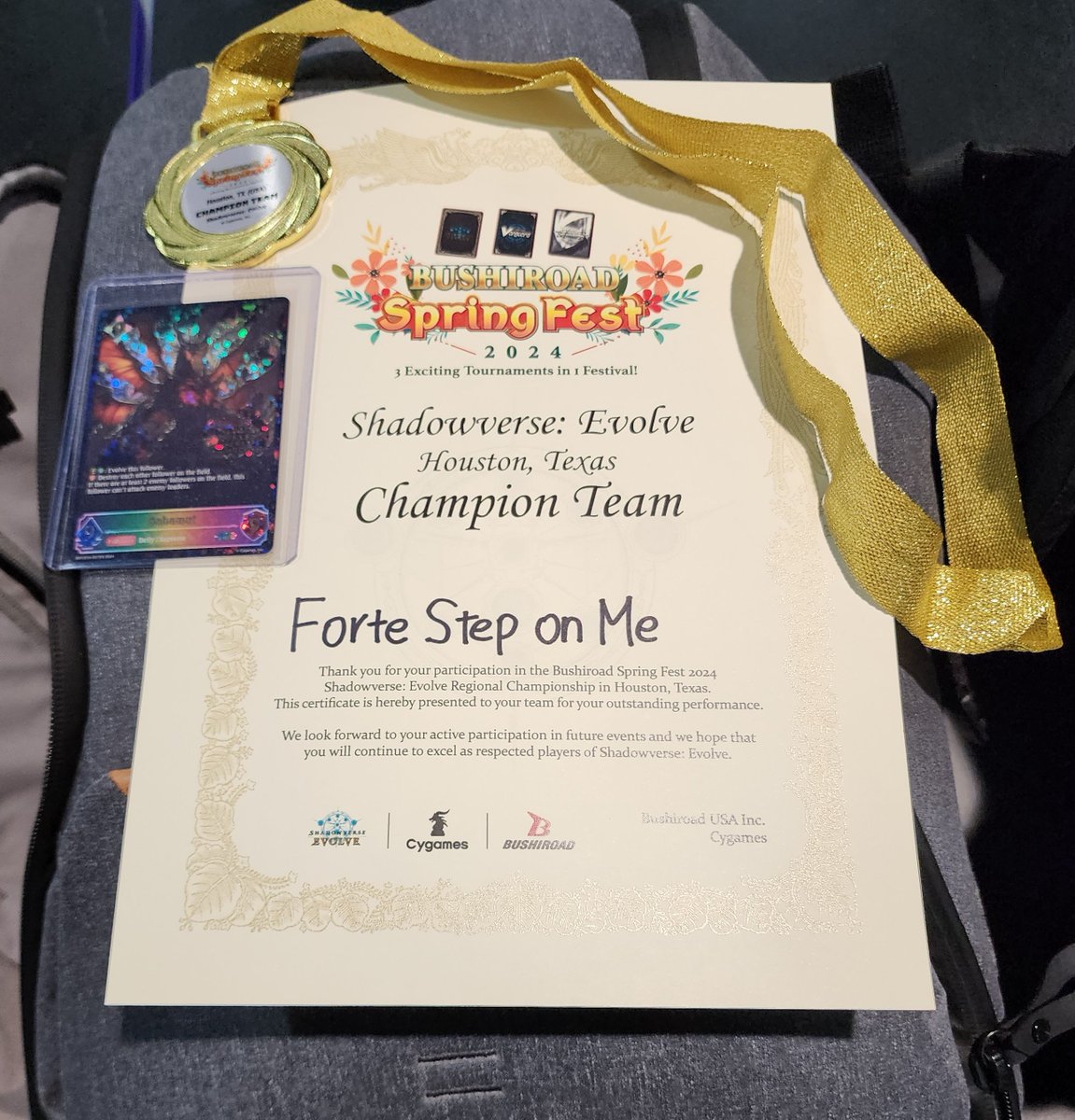 hikago_'s tweet photo. First place at SVE BSF Houston 2024 with @KeeluahWS and @DansRanchCasual !!

R1 1st vs dragon W TL
R2 1st vs abyss W TW
R3 1st vs abyss W TW
R4 1st vs haven L TW
R5 2nd vs sword L TW

Top 8
R1 1st vs rune W TW
R2 2nd vs dragon X (teammates won fast) TW
R3 1st vs sword W TW https://t.co/kUFCGrLi9s