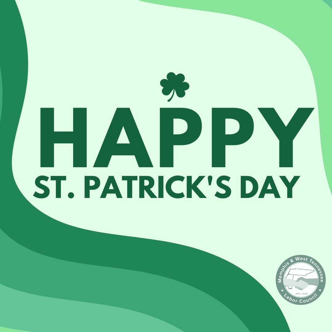 MemphisLabor's tweet photo. Happy St. Patrick's Day ☘️🍀

Did you know? 

The first St. Patrick's Day parade in the U.S. was organized by Irish immigrant workers in NYC. Today, we celebrate the spirit of unity &amp; strength within our labor community. Cheers to solidarity &amp; a prosperous future for all! 🍀 https://t.co/9jIAXv2e9L