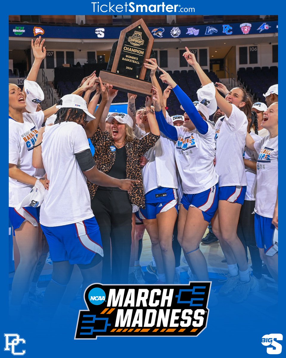 BigSouthSports's tweet photo. 𝑳𝒆𝒕'𝒔 𝑮𝒐 𝑫𝒂𝒏𝒄𝒊𝒏𝒈 💃

@BlueHoseWBB will open the NCAA Tournament against Sacred Heart in the Albany Region for a chance to play top-seeded South Carolina in Columbia!

#BigSouthWBB | @BlueHoseSports https://t.co/D8R4z138XR