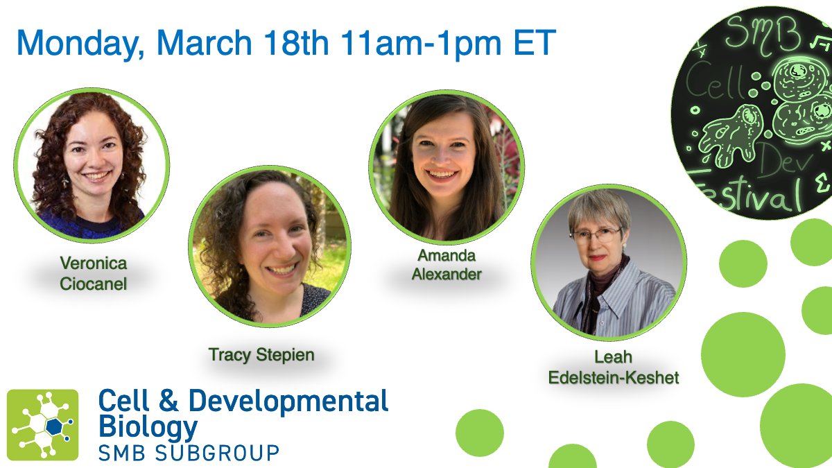 There's still time to register (free) for the SMB CDEV subgroup's first virtual mini-conference, kicking off tomorrow (March 18) with four excellent speakers in session 1 starting at 11 AM US Eastern (UTC-4). Details and registration at: smb-celldevbio.github.io/cdevfestival/. @SMB_MathBiology