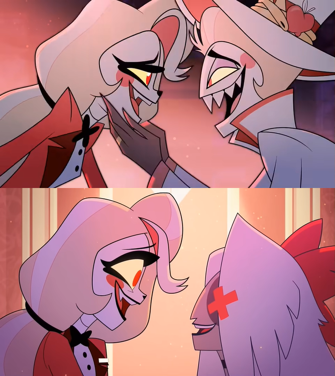Hey_alguien's tweet photo. Charlie and her fallen angels.
#HazbinHotel  #HazbinHotelLucifer #chaggie #vaggie #CharlieMorningstar https://t.co/S1tnwj2RJ6
