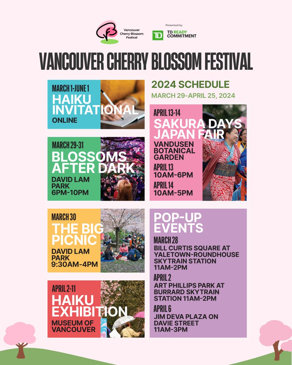 We just can't contain our excitement - Spring is in the air! Even though the spring equinox officially starts tomorrow (Tuesday, March 19), we're already gearing up for the @vancherryblossomfest, kicking off just 1 week from today! Let's celebrate the blossoms together 🌸
