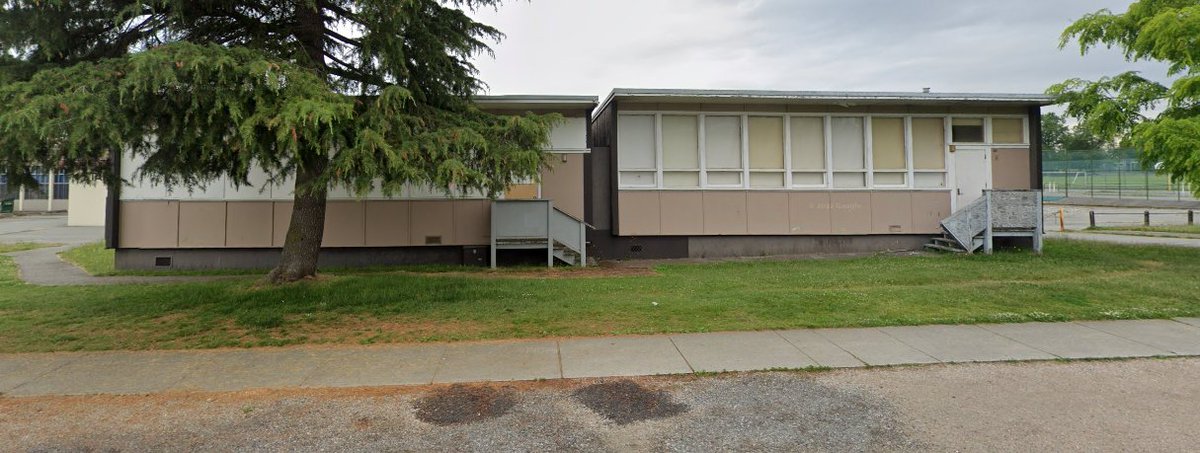 Fun fact: these portables at David Thompson Secondary are 70 years old.