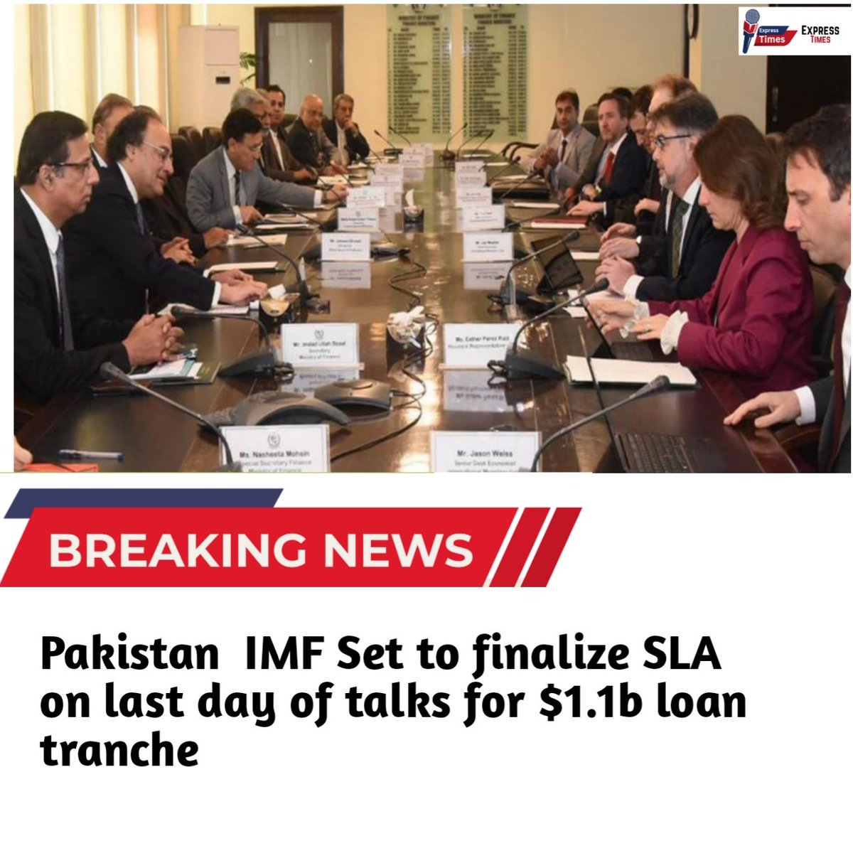 Pakistan IMF Set to finalize SLA on last day of talks for $1.1b loan tranche. #IMF #Pakistan Link🔗.........in........👇 expresstimes.online