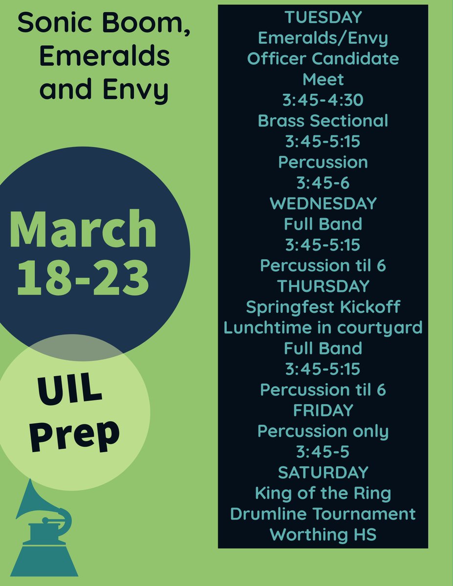 This weeks schedule is attached. @AustinMustangs @AustinMustang @NavarroMS_HISD @edison_school