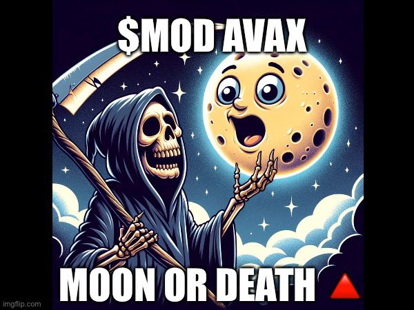 MoonordeathAVAX's tweet image. WEN MOON

Website: moonordeath.com
Ticker: $MOD
CA: 0x7209Da164CFfA17E1a2bCdD8CB87eD878f85d938

We reach the moon, or we die trying 🚀🌖