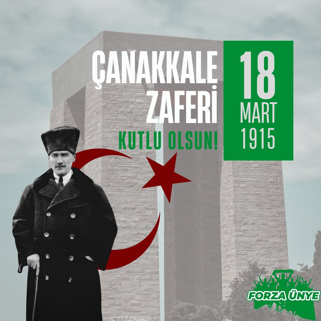 18 MART ÇANAKKALE ZAFERİMİZ KUTLU OLSUN!

Eşsiz mücadeleyle bizlere unutulmaz bir mirası, “VATAN AŞKINI” bırakan “ÇANAKKALE GEÇİLMEZ!” destanını yazan Başta Mustafa Kemal ATATÜRK ve silah arkadaşlarını, tüm şehitlerimizi saygı, minnet ve rahmetle anıyoruz.

#forzaünye