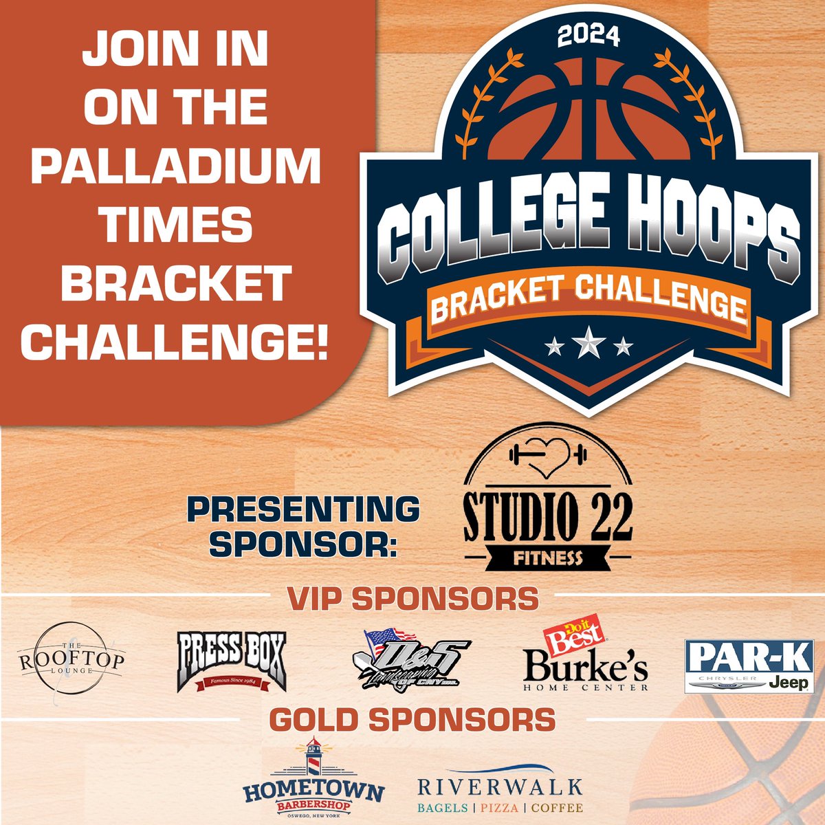 Try your luck ☘️ and join in on the MADNESS🏀! Register for The Palladium Times 2024 College Hoops Bracket Challenge with just three easy steps. Ps. It’s FREE 1. Go to this link: oswegocountynewsnow.com/collegehoops/?… 2. Register 3. Fill out your bracket and you are IN!