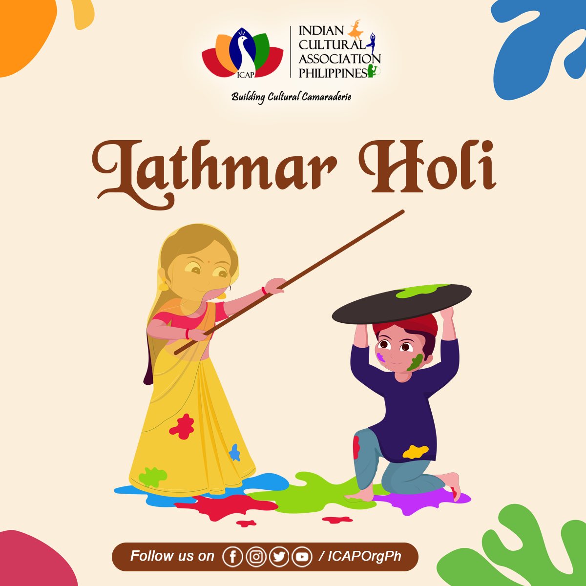 icaporgph's tweet photo. ICAP ushers information on Lathmar Holi!!

Lathmar Holi is a week-long Hindu festival celebrated in the twin towns of Barsana and Nandgaon in Uttar Pradesh.

Stay Tuned! 👇
https://t.co/t5wjgbVHkf

#icaporgph #celebratewithicap #lathmarholi #lathmarholifestival https://t.co/zx1r1Nqd9Q
