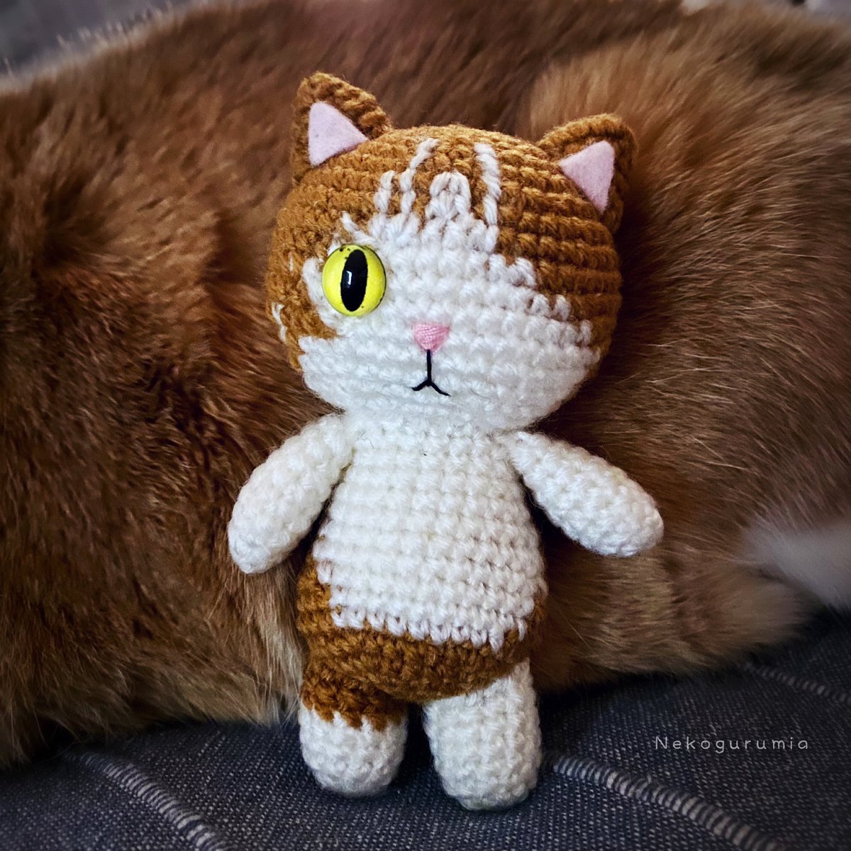 nekogurumia's tweet photo. This is my cat. It has only one eye because its eye was hurt during straying. No matter how it looks, it’s our family. We love it so much. ♥️♥️♥️
#oneeyecat #crochetcat #cat #amigurumi #Nekogurumia https://t.co/pb5XYG6qez