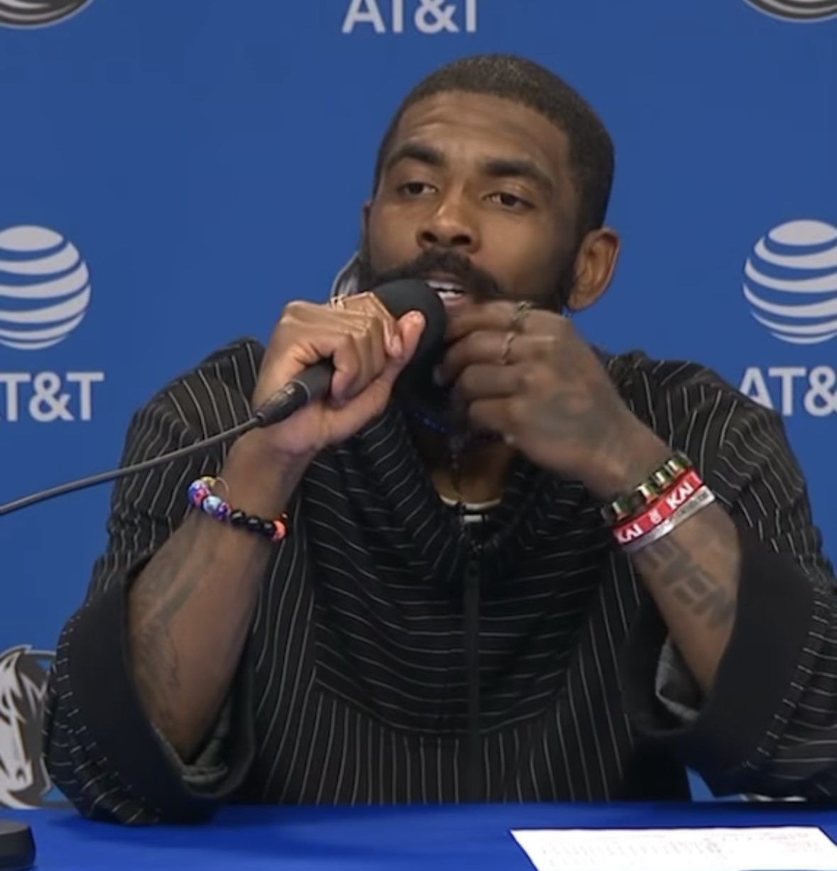 belal. on X kyrie repping with the palestine bracelet in his presser after that ridiculous game winner https t kyFWGR70MD X