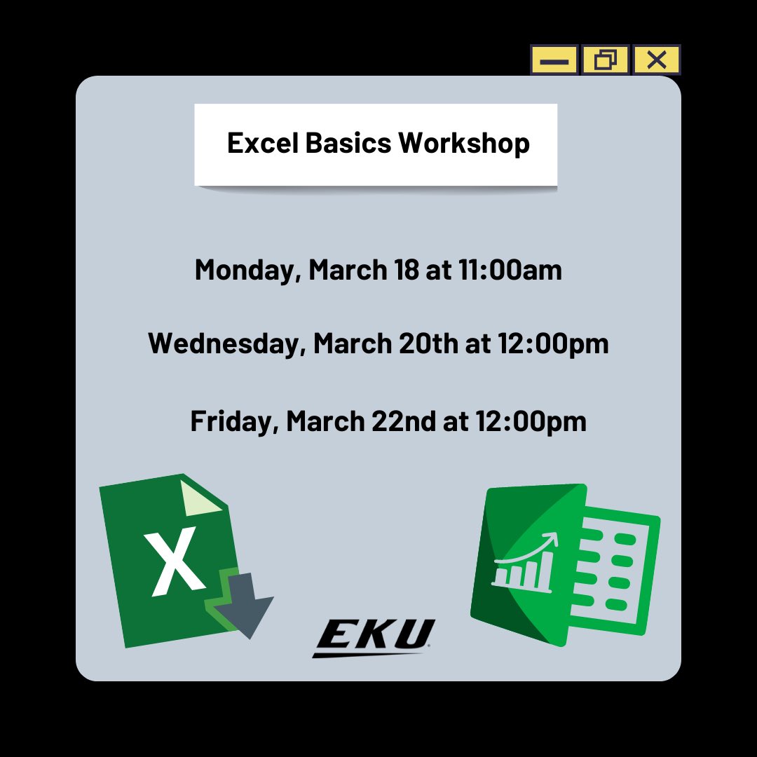 EKUSSC's tweet image. 📊 Dive into Excel Basics with Jake! From formulas to formatting, we’ve got you covered at the Student Success Center! 📈💻 #excelbasics #studentsuccess