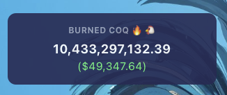 growmycoq's tweet photo. @gribbly_fire And $VIAGRA alone has burned 10.4b $COQ
@growmycoq is #coqaligned https://t.co/PbDgPzKo1a