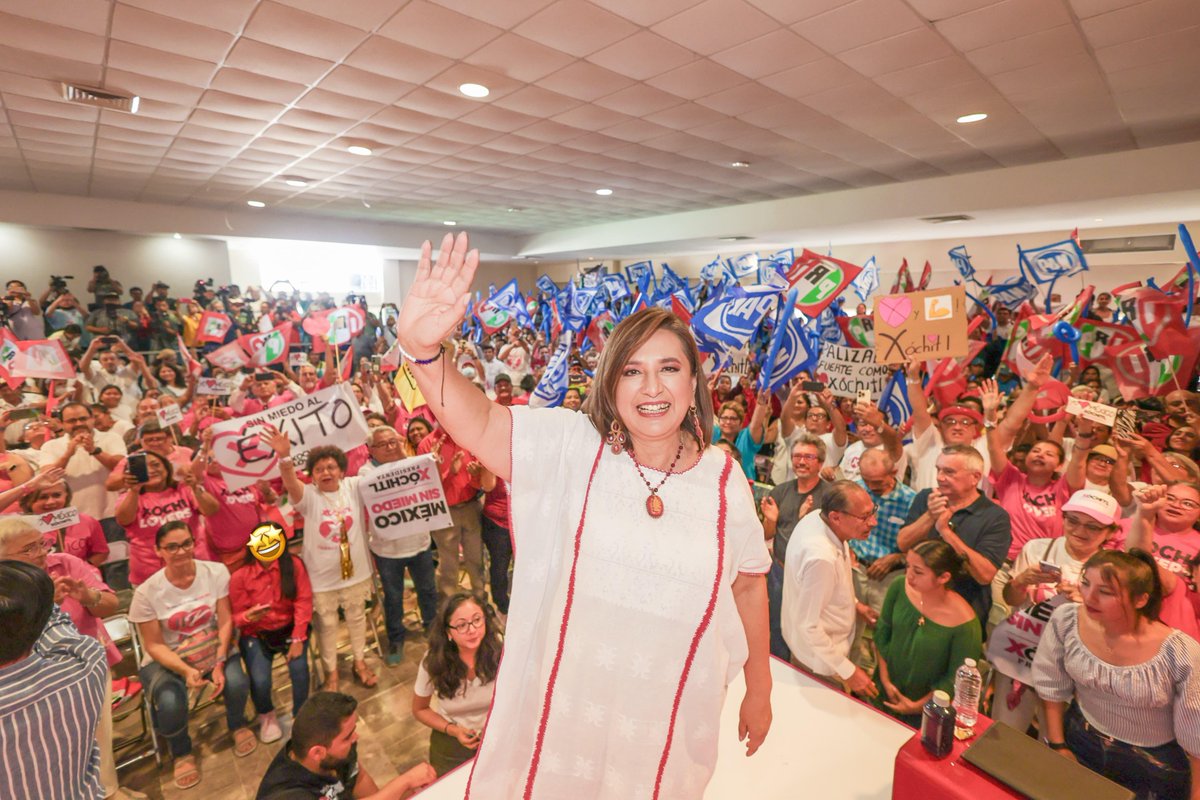 XochitlGalvez's tweet photo. Trabajaré como Presidenta para que se firme la modernización del acuerdo comercial entre México y la Unión Europea.

Los estados del sureste mexicano se verán beneficiados porque podrán exportar más productos y esto generará más empleos y mejor pagados.

¡Campeche y todo el sur-sureste va a ser parte de la prosperidad de México!

#MxSinMiedo