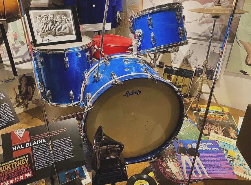 Hal Blaine played on over 150 hit records and at least 40 number 1 hit singles throughout his career. As a member of LA’s legendary session troupe, The Wrecking Crew, Blaine used this drum kit in the studio with the Beach Boys, the 5th Dimension, and Frank Sinatra to name a few.